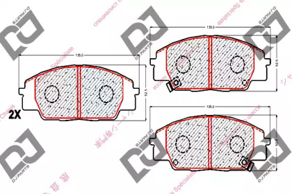 Комплект тормозных колодок DJ PARTS BP1773